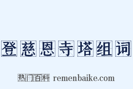 登慈恩寺塔组词是什么意思的图片